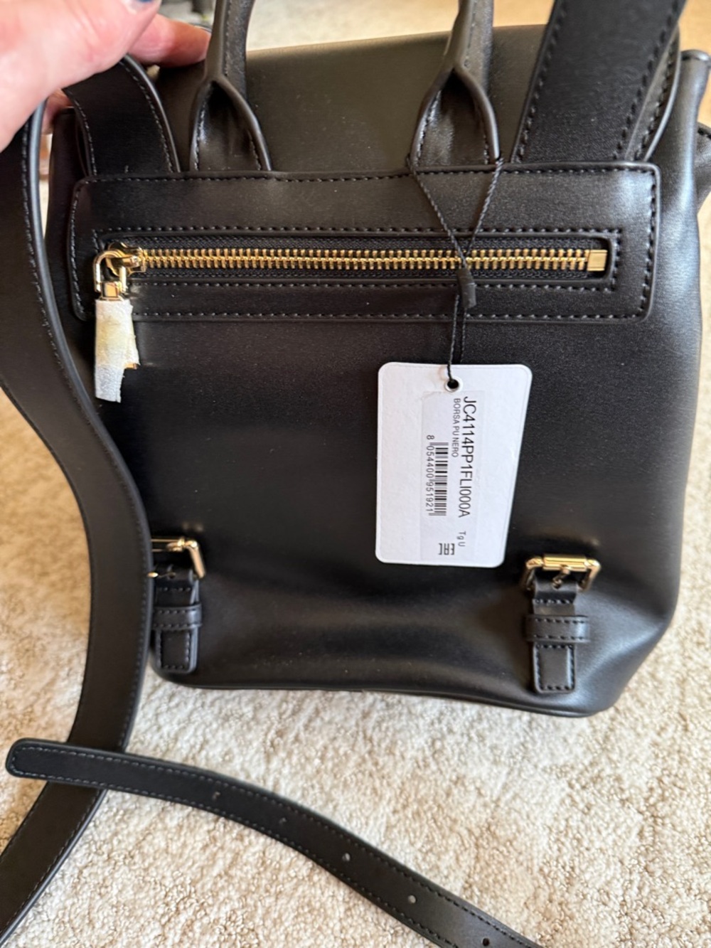 Love Moschino Black Backpack with Red Heart Accent - Picture 5 of 13